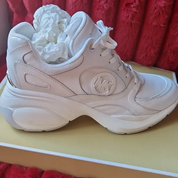 Michael Kors Zuma Trainer Leather - Optic White - Picture 4 of 12